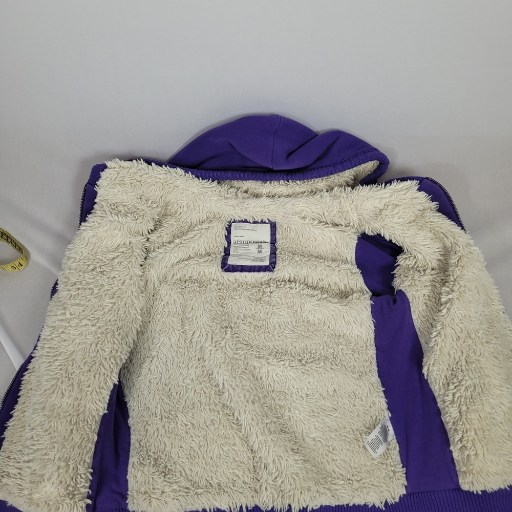 2010 Aeropostale new york Faux Fur lined hoodie size medium - Picture 5 of 14